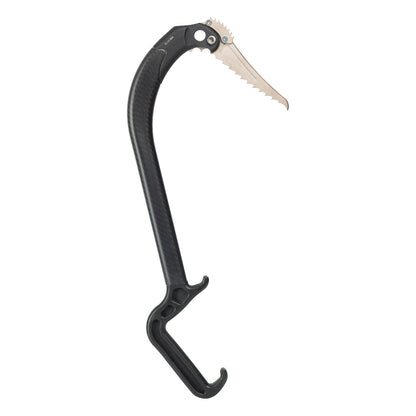 Aspeed ice climbing tool with a fort-sport pick on a white background